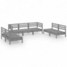 7-tlg. Garten-Lounge-Set Nohea Grau Massivholz Kiefer