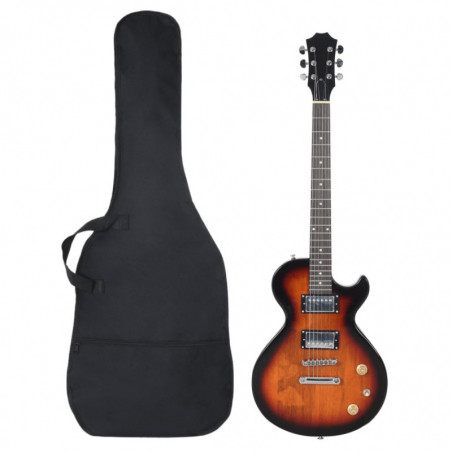 E-Gitarre für Anfänger mit Tasche Braun und Schwarz 4/4 39"