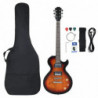 E-Gitarre für Anfänger mit Tasche Braun und Schwarz 4/4 39"