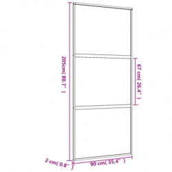 Schiebetür Golden 90x205 cm ESG-Klarglas und Aluminium