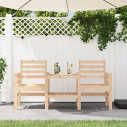 Gartenbank mit Tisch 2-Sitzer Massivholz Kiefer