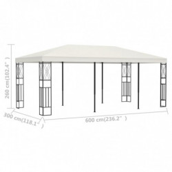 Pavillon Willi 3×6 m Creme Stoff