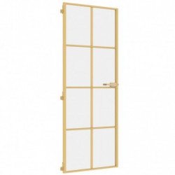 Innentür Schlank Golden 76x201,5 cm Hartglas und Aluminium