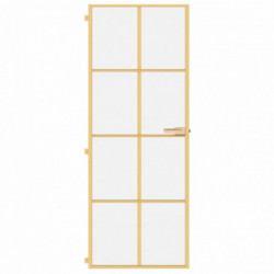 Innentür Schlank Golden 76x201,5 cm Hartglas und Aluminium