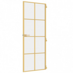 Innentür Schlank Golden 76x201,5 cm Hartglas und Aluminium