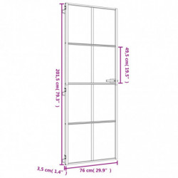 Innentür Schlank Golden 76x201,5 cm Hartglas und Aluminium