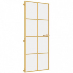 Innentür Schlank Golden 83x201,5 cm Hartglas und Aluminium