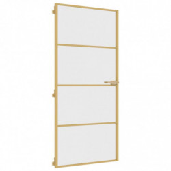 Innentür Schlank Golden 93x201,5 cm Hartglas und Aluminium