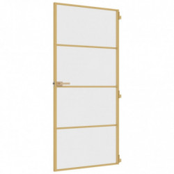 Innentür Schlank Golden 93x201,5 cm Hartglas und Aluminium