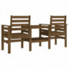 Gartenbank mit Tisch 2-Sitzer Honigbraun Massivholz Kiefer