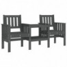 Gartenbank mit Tisch 2-Sitzer Grau Massivholz Kiefer