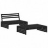 2-tlg. Garten-Lounge-Set Schwarz Massivholz Kiefer