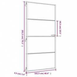 Innentür Schlank Golden 102,5x201,5 cm Hartglas und Aluminium