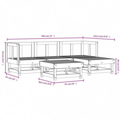 5-tlg. Garten-Lounge-Set Massivholz Kiefer