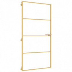 Innentür Schlank Golden 102,5x201,5 cm Hartglas und Aluminium