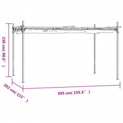 Pergola mit Schiebedach Taupe 395x292x230 cm