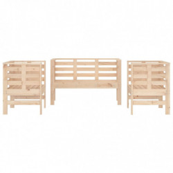 3-tlg. Garten-Lounge-Set Massivholz Kiefer