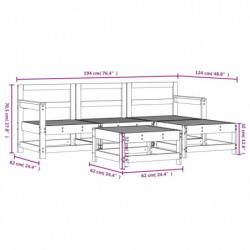 5-tlg. Garten-Lounge-Set Massivholz Douglasie