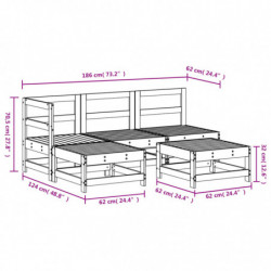 5-tlg. Garten-Lounge-Set Massivholz Douglasie