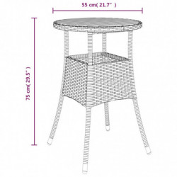 5-tlg. Garten-Bistro-Set mit Kissen Grau Poly Rattan