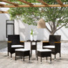 5-tlg. Garten-Lounge-Set Poly Rattan Schwarz