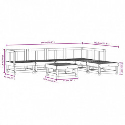 7-tlg. Garten-Lounge-Set Massivholz Douglasie