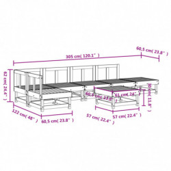 7-tlg. Garten-Lounge-Set Massivholz Kiefer