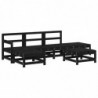 6-tlg. Garten-Lounge-Set Schwarz Massivholz Kiefer