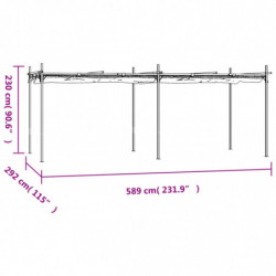 Pergola mit Schiebedach Taupe 589x292x230 cm