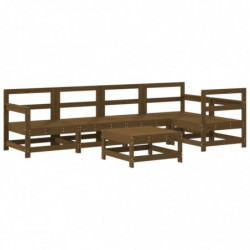 6-tlg. Garten-Lounge-Set Honigbraun Massivholz Kiefer