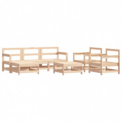 7-tlg. Garten-Lounge-Set Massivholz Kiefer