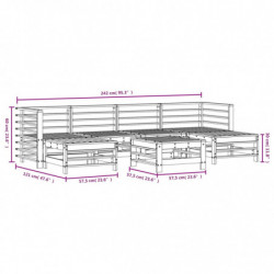 7-tlg. Garten-Lounge-Set Massivholz Kiefer