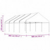 Pavillon mit Dach Weiß 8,92x5,88x3,75 m Polyethylen