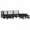 6-tlg. Garten-Lounge-Set Schwarz Massivholz Kiefer