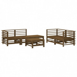 6-tlg. Garten-Lounge-Set Honigbraun Massivholz Kiefer