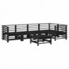 6-tlg. Garten-Lounge-Set Schwarz Massivholz Kiefer