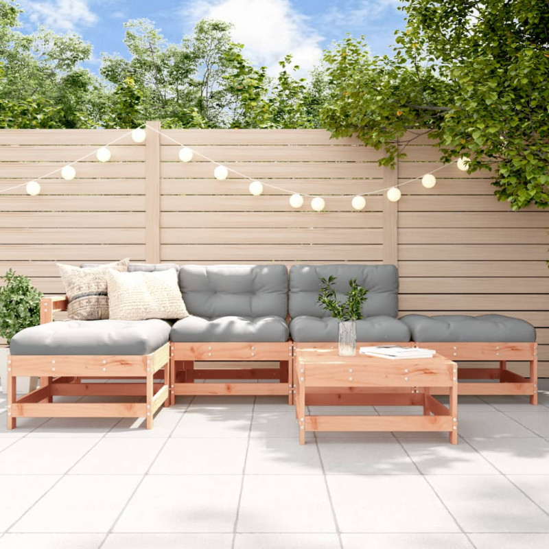 6-tlg. Garten-Lounge-Set mit Kissen Massivholz Douglasie