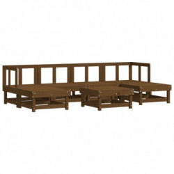 7-tlg. Garten-Lounge-Set Honigbraun Massivholz Kiefer