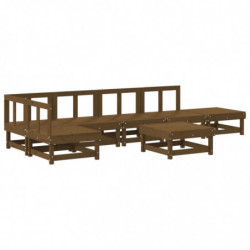 7-tlg. Garten-Lounge-Set Honigbraun Massivholz Kiefer