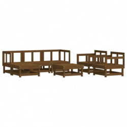 7-tlg. Garten-Lounge-Set Honigbraun Massivholz Kiefer