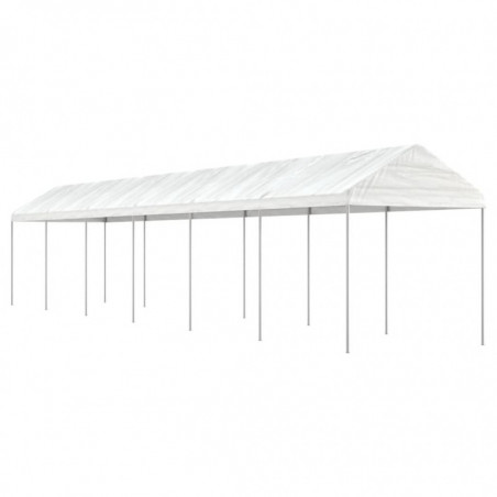Pavillon mit Dach Weiß 13,38x2,28x2,69 m Polyethylen