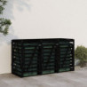 Mülltonnenbox für 3 Tonnen Schwarz Massivholz Kiefer