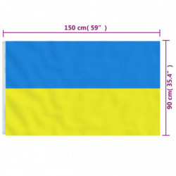 Flagge der Ukraine mit Messingösen 90x150 cm