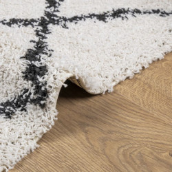 Shaggy-Teppich PAMPLONA Hochflor Modern Creme Schwarz 120x170cm