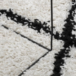 Shaggy-Teppich PAMPLONA Hochflor Modern Creme Schwarz 120x170cm