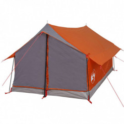 Campingzelt 2 Personen Grau & Orange 193x122x96 cm 185T Taft