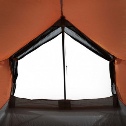 Campingzelt 2 Personen Grau & Orange 193x122x96 cm 185T Taft