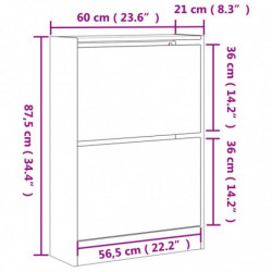 Schuhschrank Räuchereiche 60x21x87,5 cm Holzwerkstoff