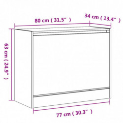 Schuhschrank Schwarz 80x34x63 cm Holzwerkstoff