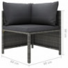 6-tlg. Garten-Lounge-Set Madlene mit Kissen Poly Rattan Grau